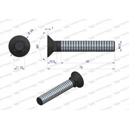Varžtų komplektas plius m12x75 mm klasė 10 9 warynski 25x