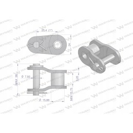 Grandinės jungtis sustiprinta p16a 1 ansi a 80 wa