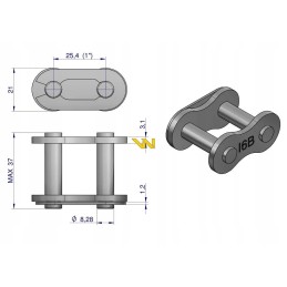 Warynski grandinės spynos jungtis 16b 1 1