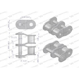Grandinės jungtis, tiesi plokštė, P12B 2 Warynski