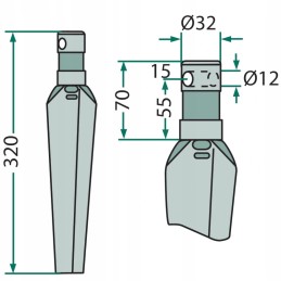 Variklinių akėčių dantis, dešinė 56030 034000