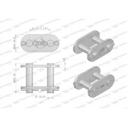 Grandininė spyna, tiesi plokštelė, z20b, 1 Warynski