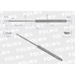 Galinių durų lango pavara 590mm Renault Polmo