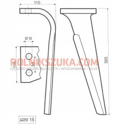 Kverneland aktyviųjų akėčių dantis paliktas E040146 originalus