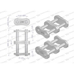 Grandininė spyna z12ah 2 ansi a 60h r2 3 4 warynski