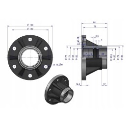 1681001 bloko 6 skylių įgaubta disko stebulė