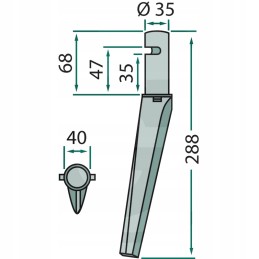 Krone varomųjų akėčių noragai 288 mm 490840 0 490840