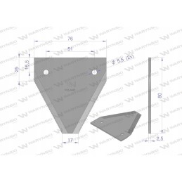 Stumbro peilio juostelės peilis dantytas iš Warynskio
