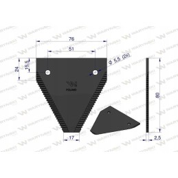 Stumbro peilio juostelės peilis dantytas iš Warynskio