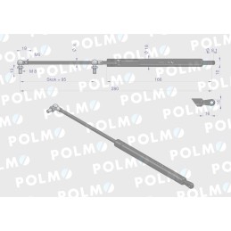 Priekinio stiklo pavara l 280mm korpusas fritzmeier