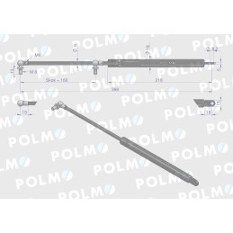 Priekinio galinio lango pavara l 399mm Polmo