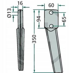 Perugini Rheinland Rh88 varomųjų akėčių dantis