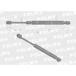 Priekinių durų lango pavara l 284mm john deere