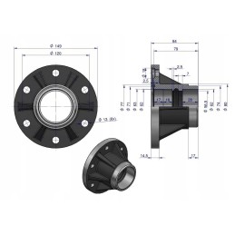 168100 bloko 6 skylių įgaubta disko stebulė