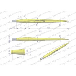 Tiesus krautuvas l 510 mm Waryn apvalus