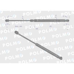 Priekinio galinio lango pavara 605mm Fendt Polmo