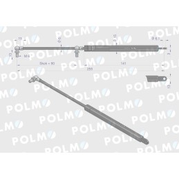 Pavaros galinio lango stoglangis 255mm Deutz Polmo