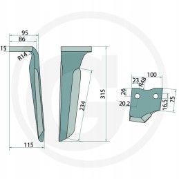 Variklinių akėčių dantis 000185506