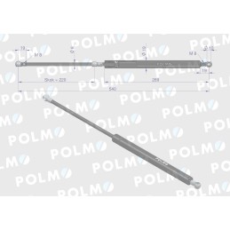 Durų pavara l max 540mm 65417043 Fiat Polmo