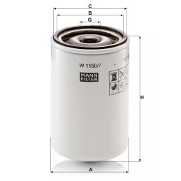 W 1150/7 MANN-FILTER alyvos filtras