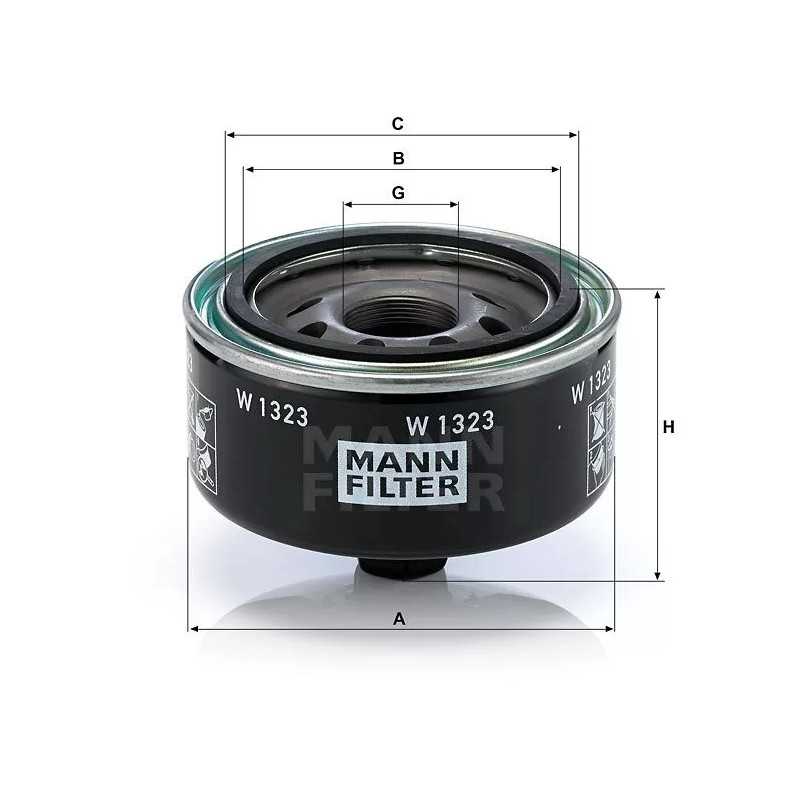 W 1323 MANN-FILTER alyvos filtras VW LT97-