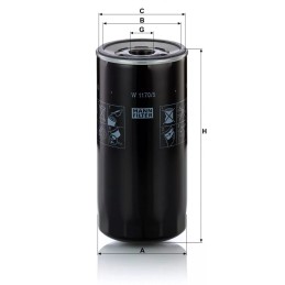 W 1170/5 MANN-FILTER alyvos filtras