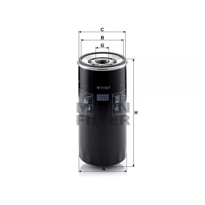 1170/7 MANN-FILTER ALYVOS FILTRAS IVECO EUROSTAR, EUROTECH