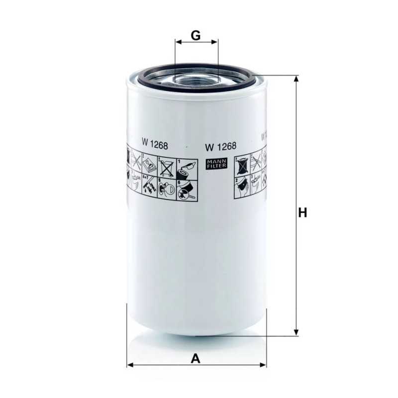 W 1268 MANN-FILTER alyvos filtras