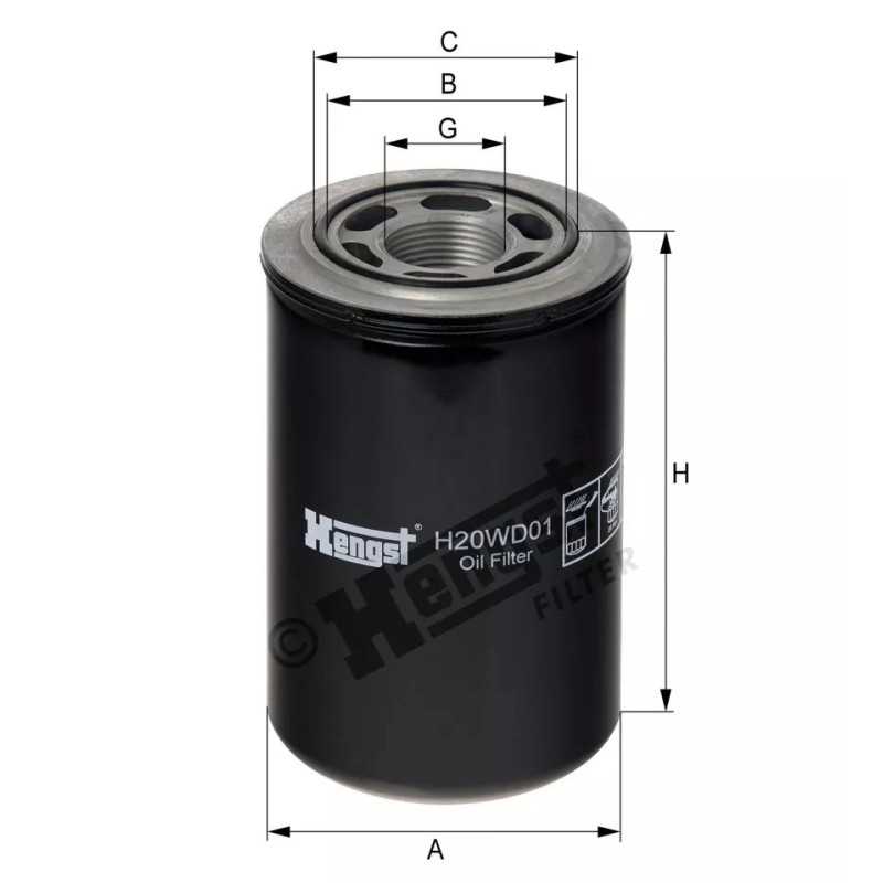 H20WD01 Hengst alyvos filtras