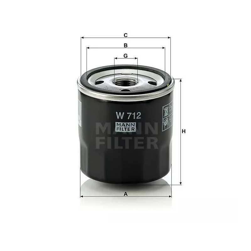 W712 MANN alyvos filtras
