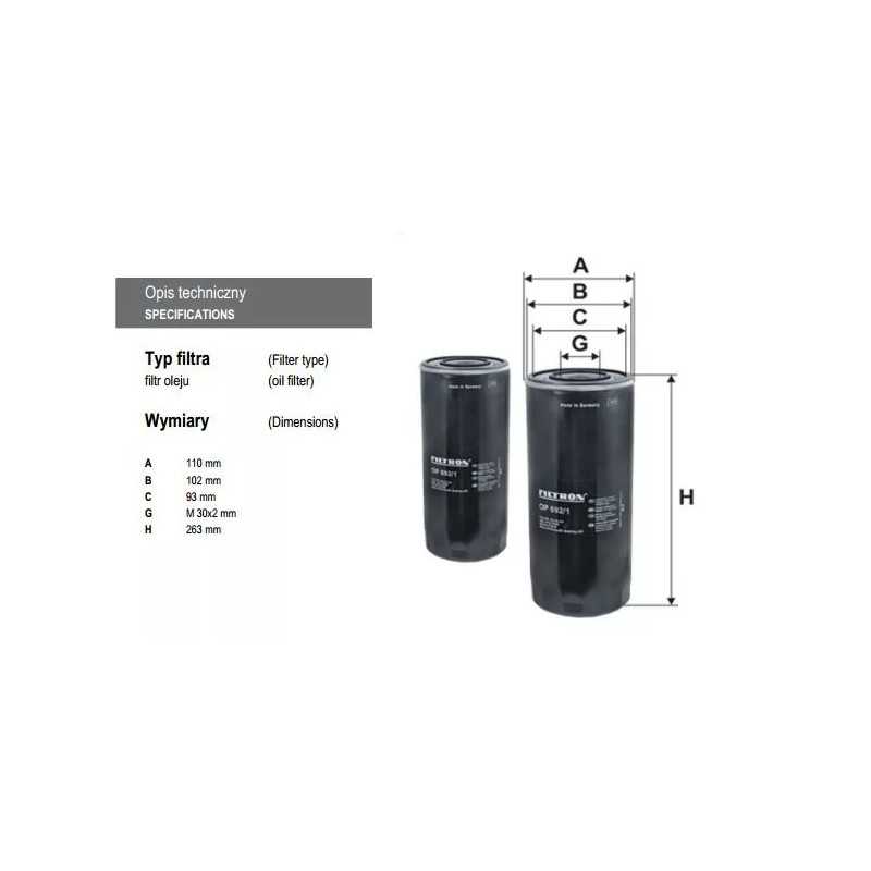 OP 692/1-2x FILTRON alyvos filtras