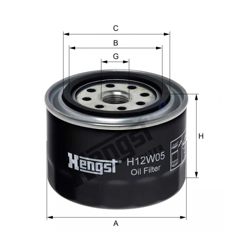 H12W05 Hengst alyvos filtras