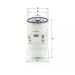 W1168/6 MANN alyvos filtras