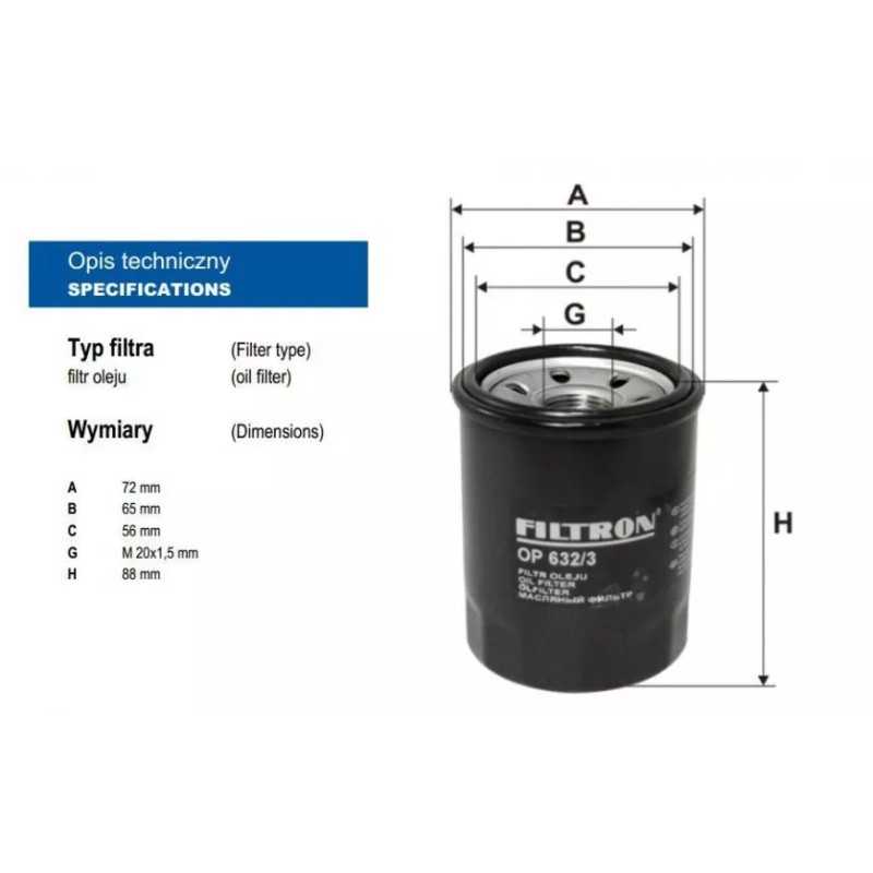 OP 632/3 FILTRON alyvos filtras