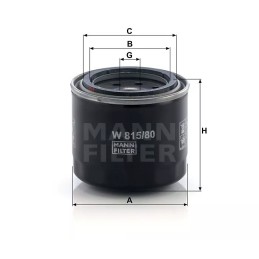 W 815/80 MANN-FILTER alyvos filtras HYUNDAI MITSUBISHI