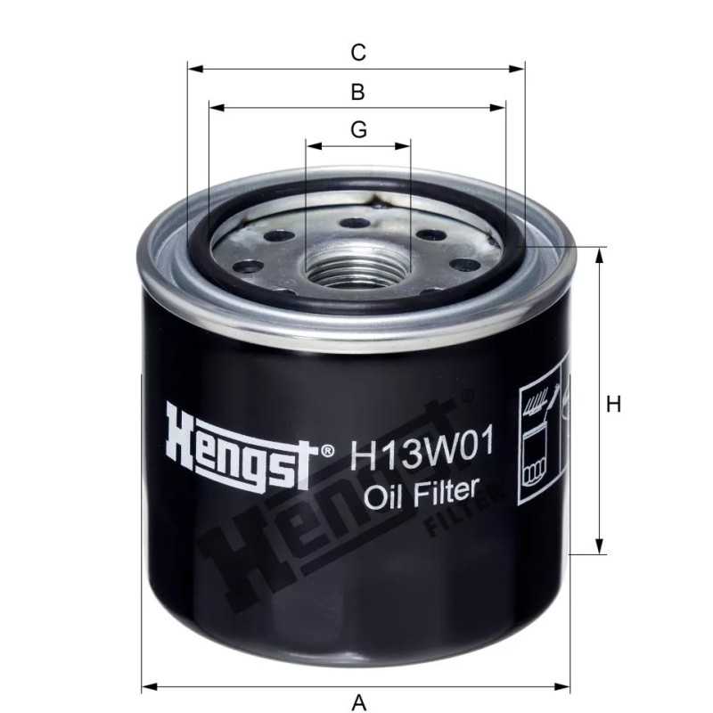 H13W01 Hengst alyvos filtras