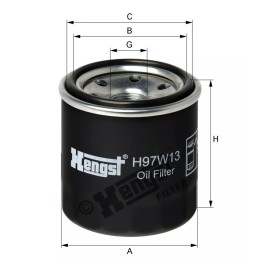 H97W13 Hengst alyvos filtras