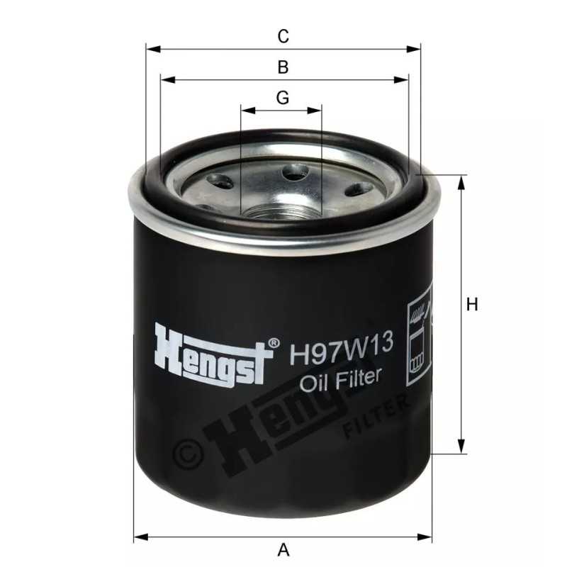 H97W13 Hengst alyvos filtras