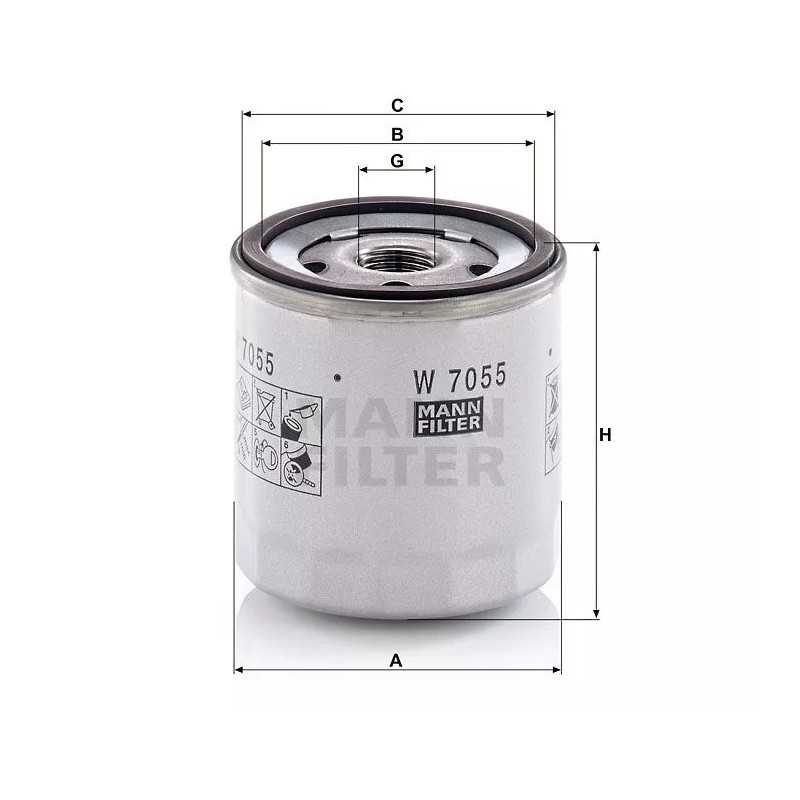 W7055 MANN alyvos filtras