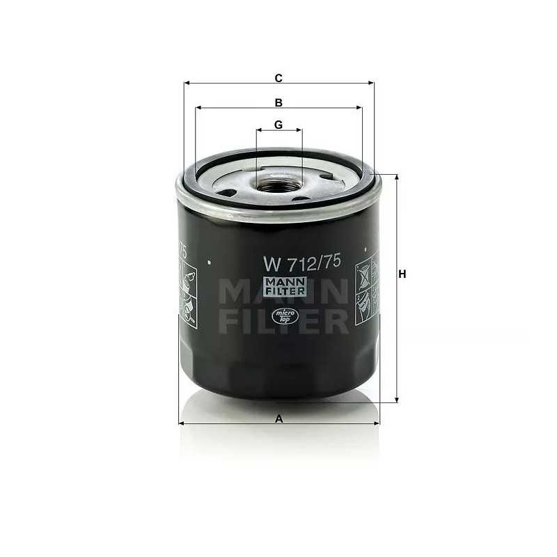 W 712/75 MANN-FILTER ALYVOS FILTRAS OPEL ASTRA