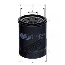 H313W Hengst alyvos filtras