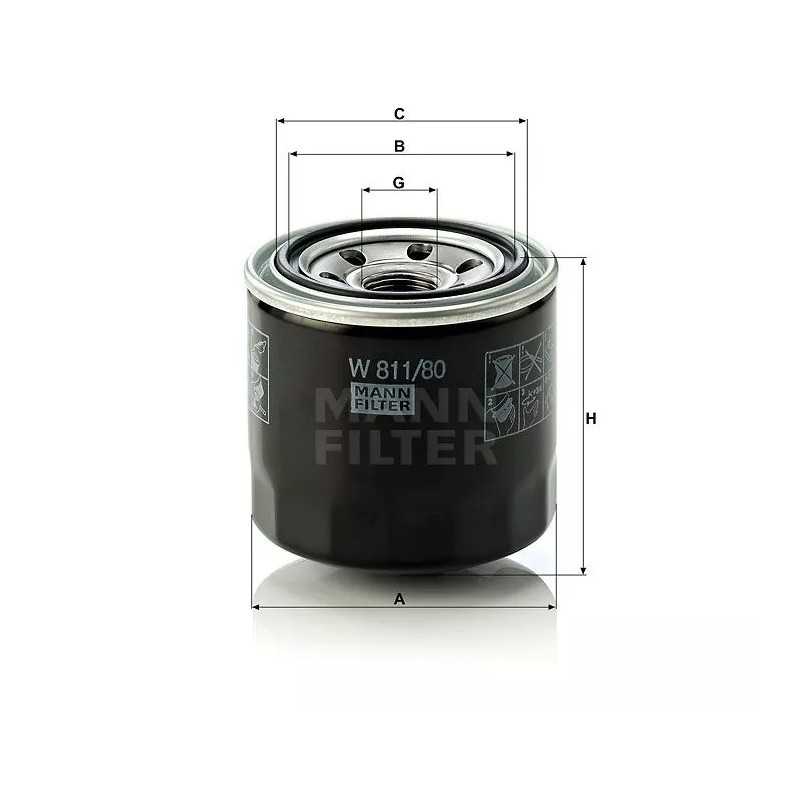 W 811/80 MANN-FILTER ALYVOS FILTRAS MAZDA HYUNDAI MITSUBISHI
