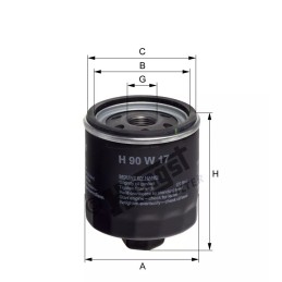 H90W17 Hengst alyvos filtras