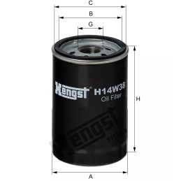 H14W38 Hengst alyvos filtras