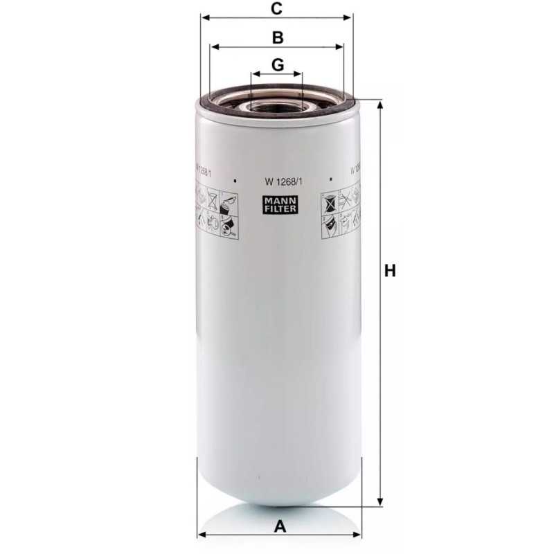 W 1268/1 MANN-FILTER alyvos filtras