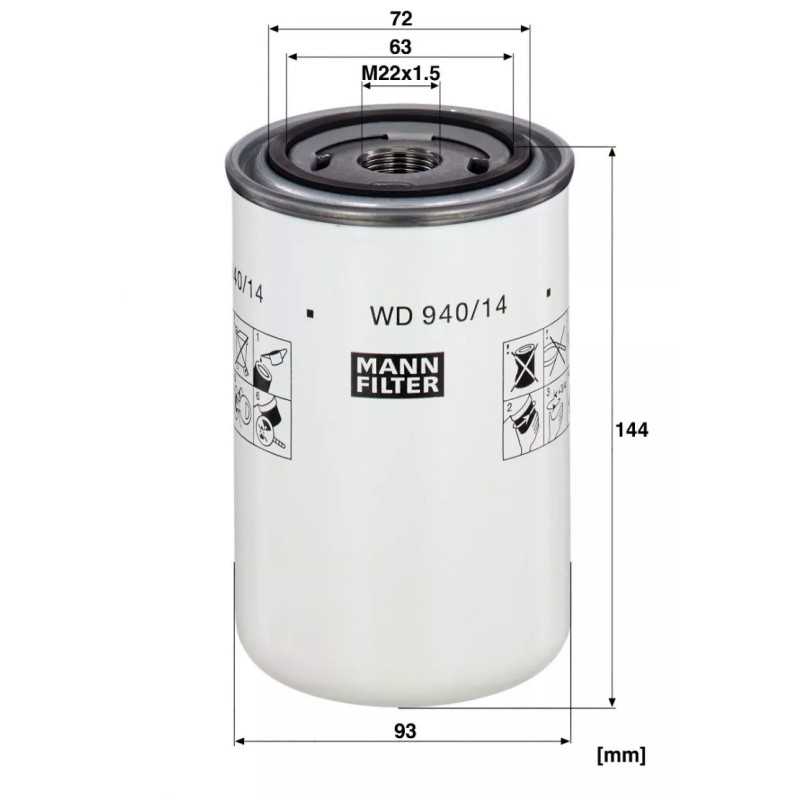 WD940/14 MANN alyvos filtras