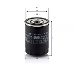 W 718/2 MANN-FILTER ALYVOS FILTRAS FIAT UNO, TIPO1.4, 1.6 ALFA ROMEO
