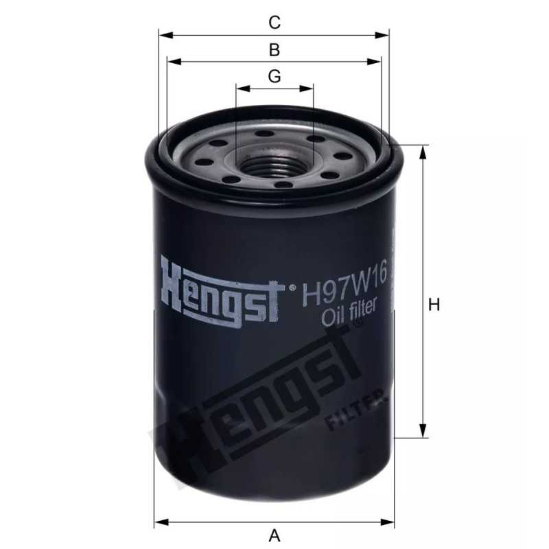 H97W16 Hengst alyvos filtras