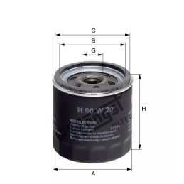 H90W20 Hengst alyvos filtras
