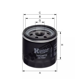 H90W15 Hengst alyvos filtras